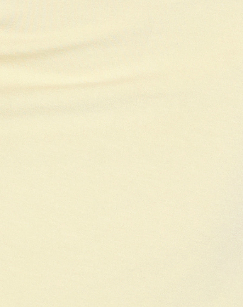 Image of Kins Asymmetric Halterneck Top in Rayon Lemon