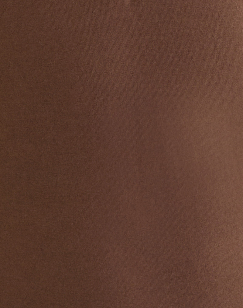 Image of Kitty Deep Plunge Bodysuit in Cocoa