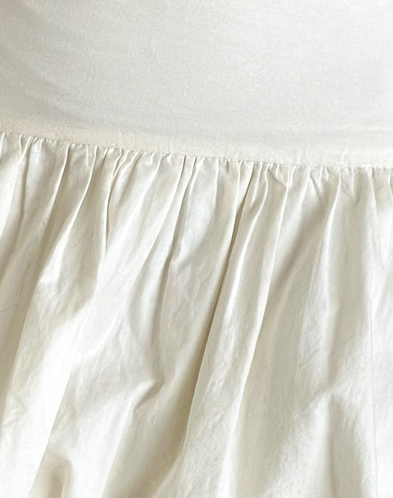 Image of Kiyowo Puffball Mini Skirt in Poplin Ivory