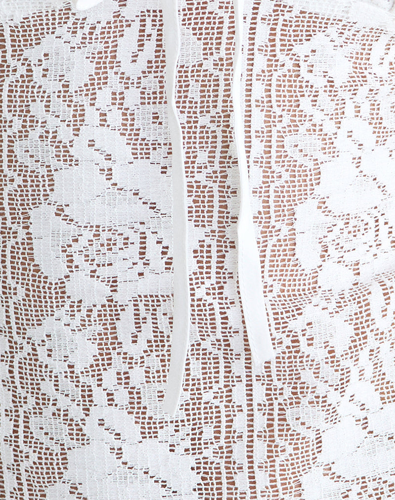 Image of Kopa Top in Floral Lace White
