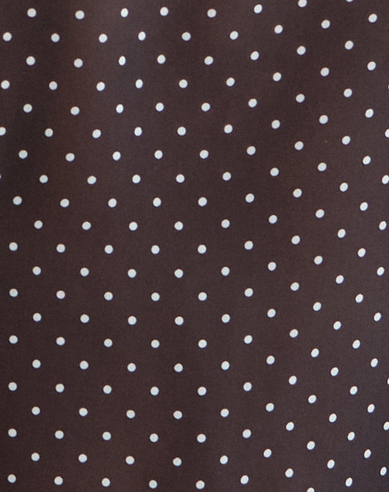 Image of Kota Chiffon Blouse in Black with Micro Polka Print