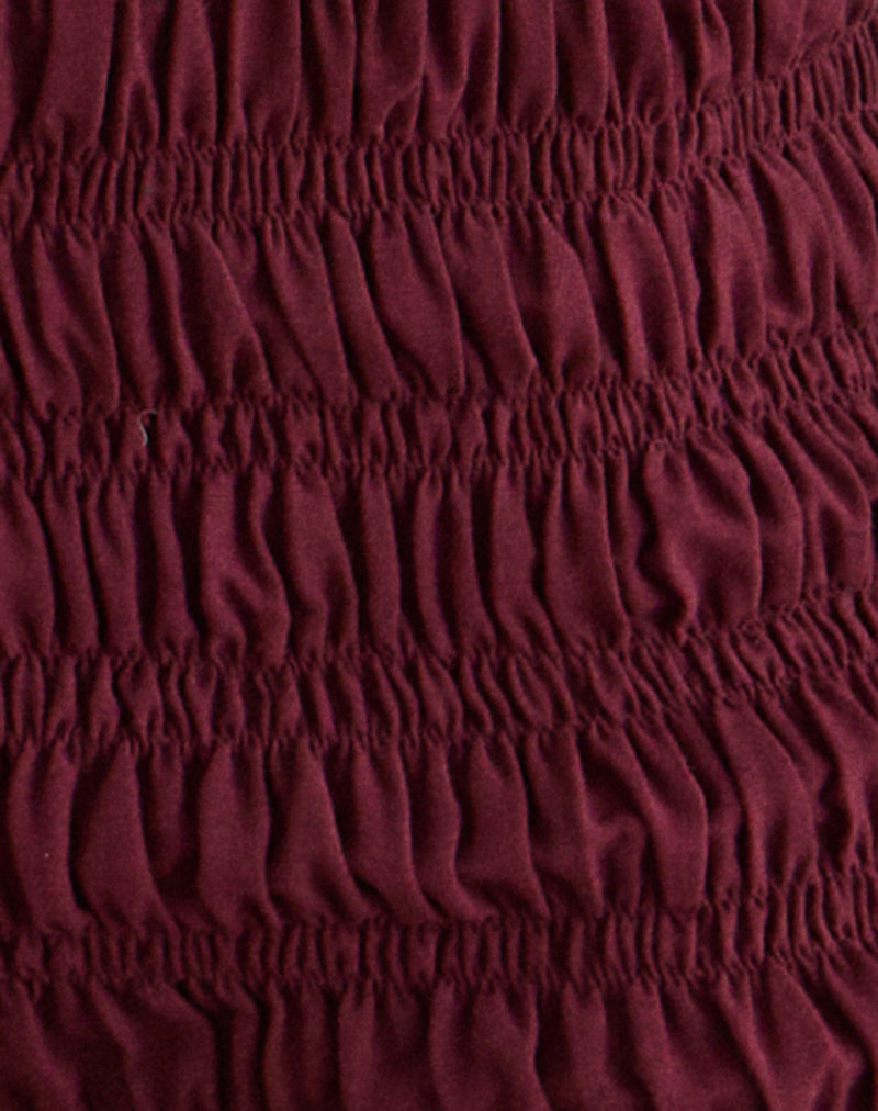 Image of Kubo Ruched Shorts in Maroon