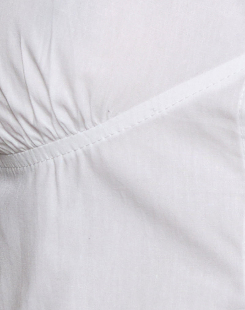 Image of Kugy Tie Front Cami Top in Poplin White