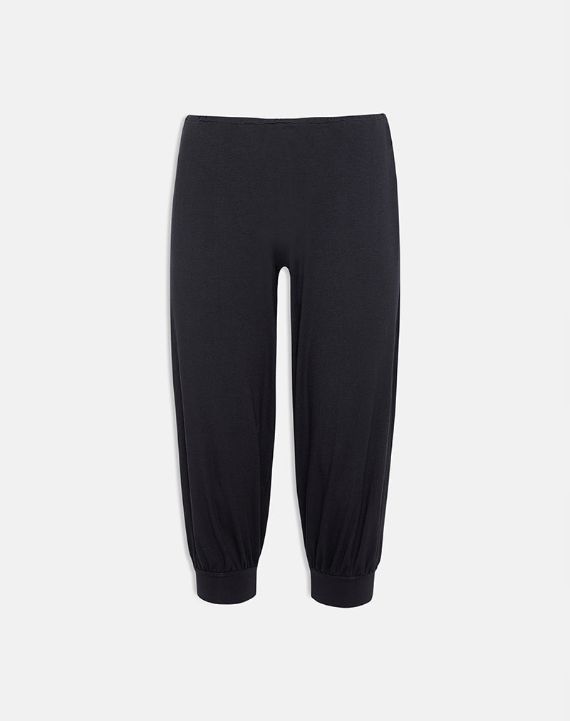 Image of Kurty Capri Trouser in Rayon Jersey Black