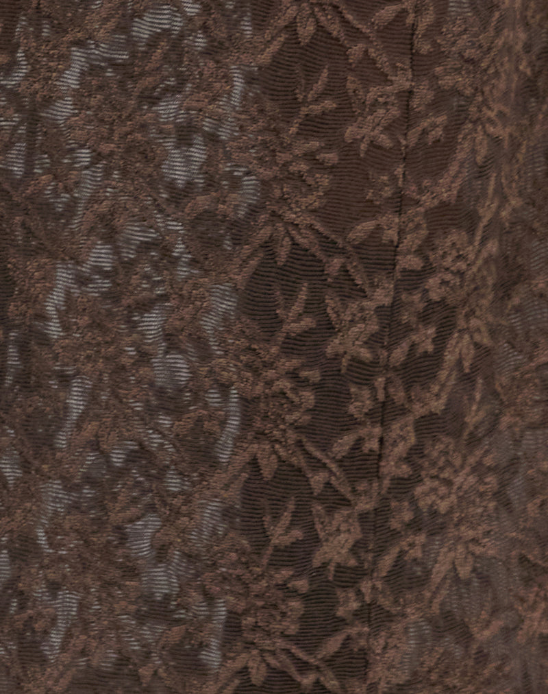 Image of Tulus Skirt in Jacquard Knit Dark Brown