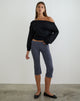 Image of Kyogai Capri Trouser in Jersey Ocean Storm with Eyelets