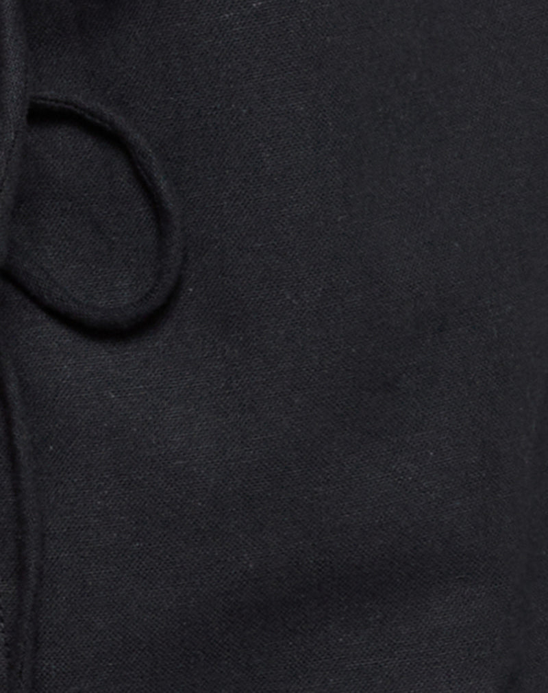 Image of Kayve Tie Front Top in Black