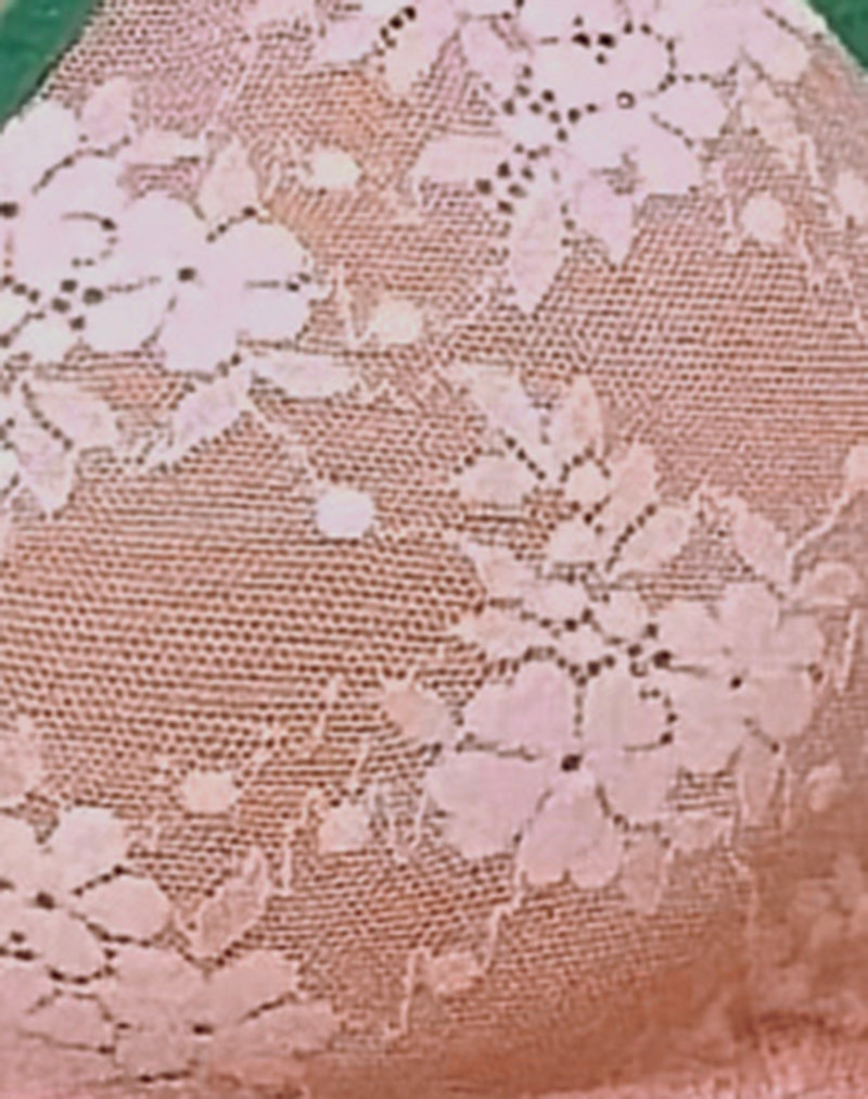 Image of Lakara Bra in Pink Mesh with Green Contrast Binding