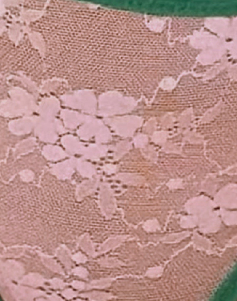 Image of Sarpa Knicker in Pink Mesh with Green Binding