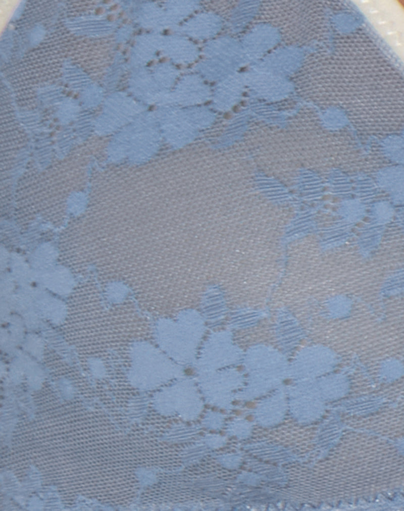 Image of Lakara Bra in Blue Mesh with Ivory Binding