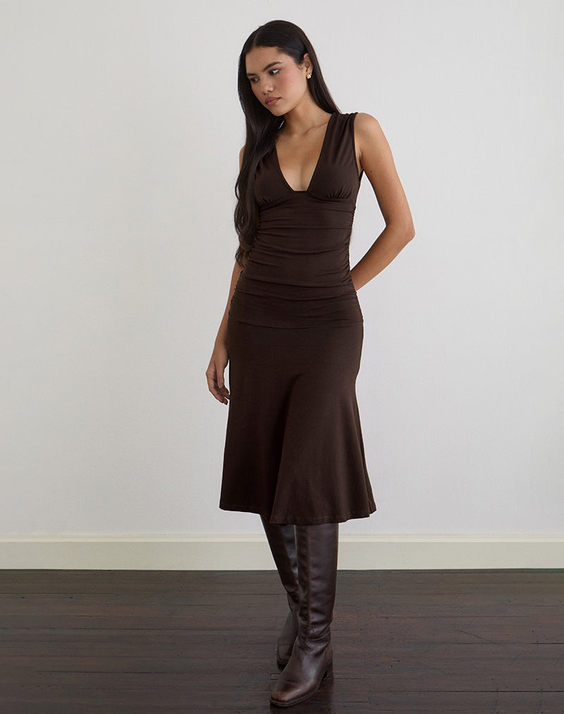 Image of Laluma Midi Dress in Bitter Chocolate