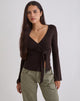 Image of Lamae Wrap Top in Bitter Chocolate