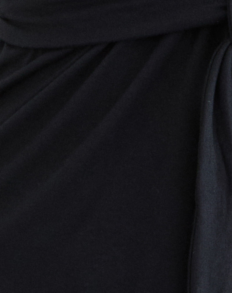 Image of Lamae Wrap Top in Black