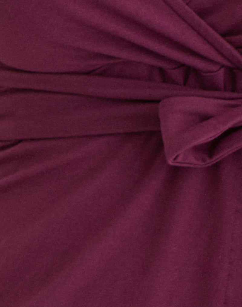 Image of Lamae Wrap Top in Deep Purple