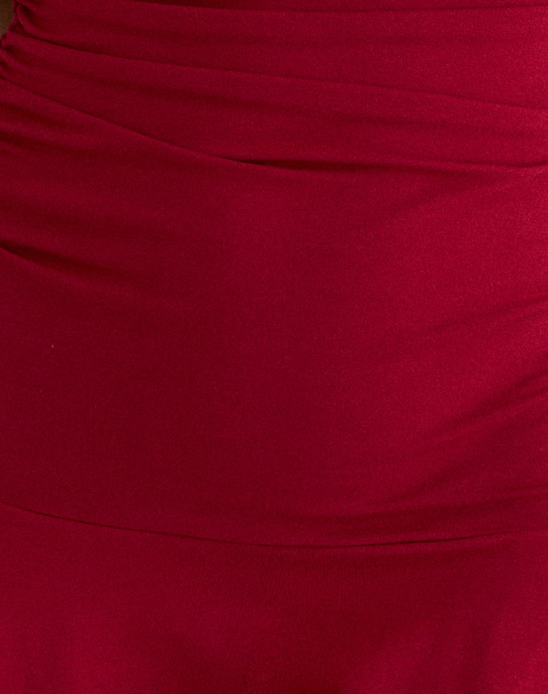 Image of Lanai Mini Dress in Rayon Jersey Adrenaline Red