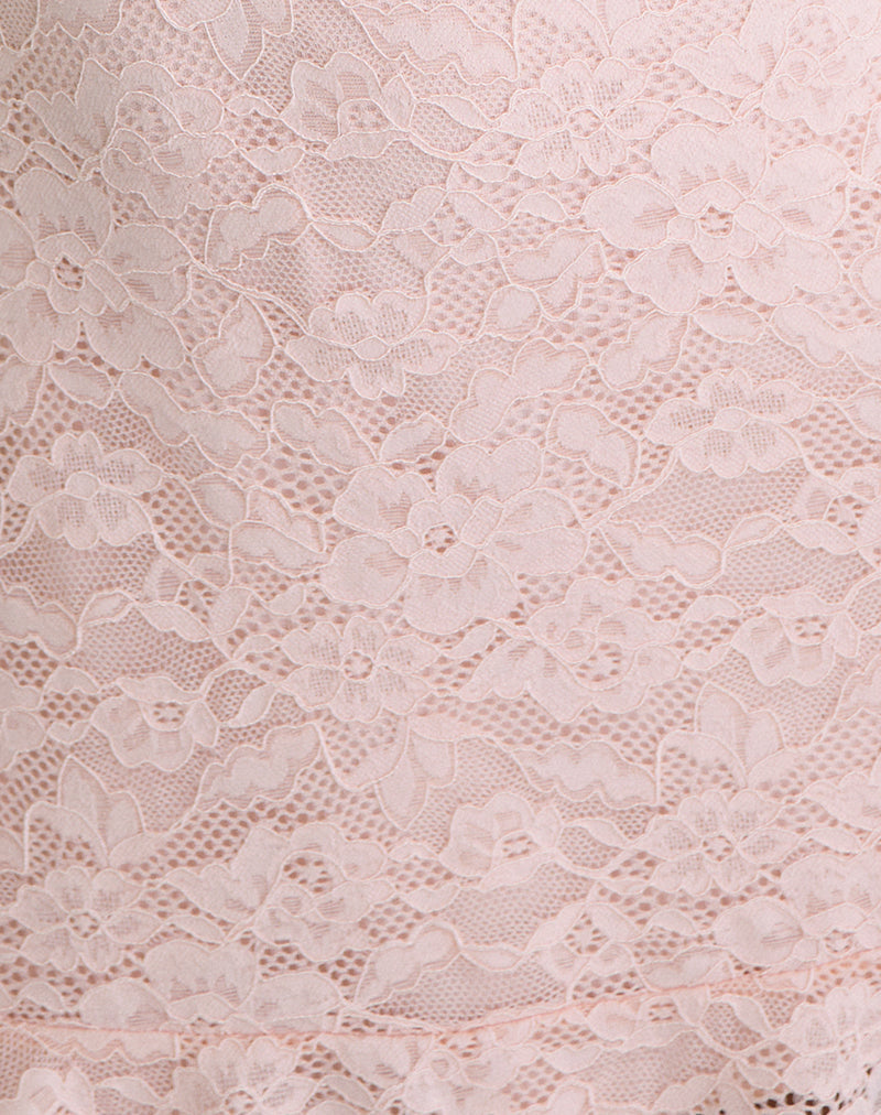 Image of Lanaila Mini Dress in Lace Soft Pink