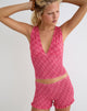 Image of Lantia Shirred Top in Tilted Check Pink