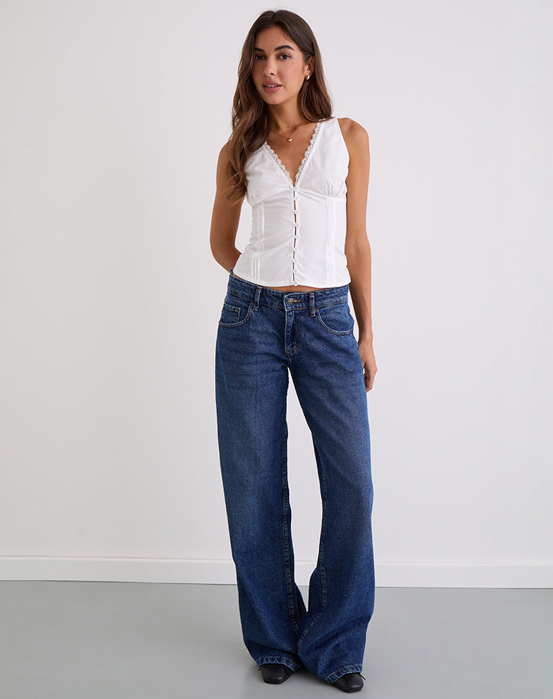 Image of Lasily V Neck Corset Top in White
