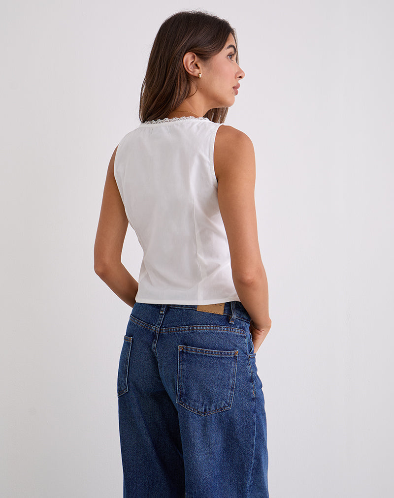 Image of Lasily V Neck Corset Top in White