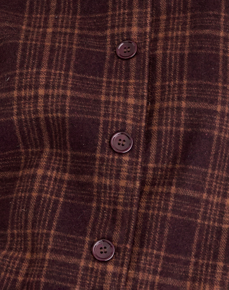 Image of Lastika Jacket in Check Dark Burgundy