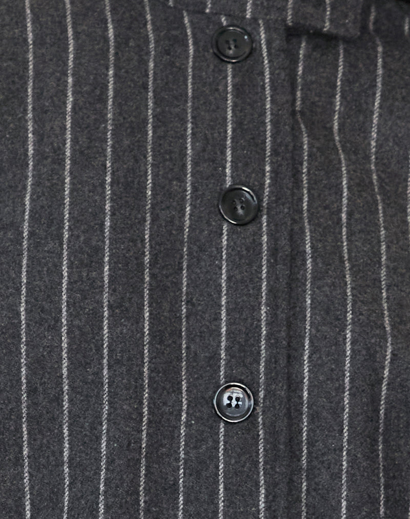 Image of Lastika Jacket in Charcoal Pinstripe