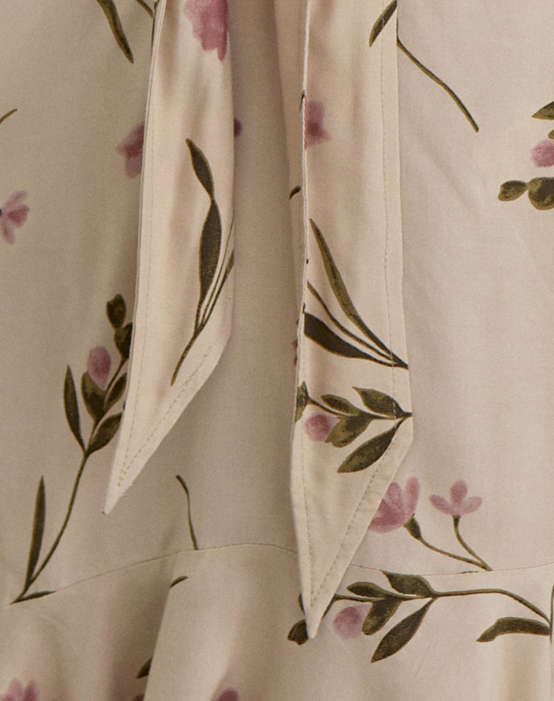 Image of Lazlo Mini Dress in Bloom Leafy Taupe
