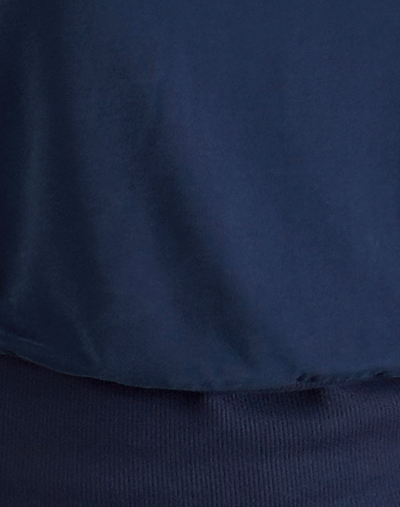 Image of Leocadia Long Bandeau Top In Cupro Navy
