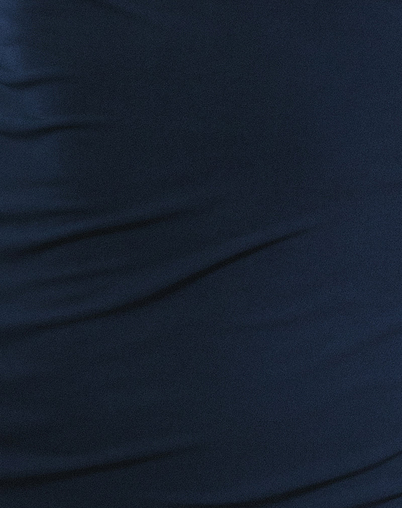 Image of Leona Twist Sleeve Mini Dress in Navy