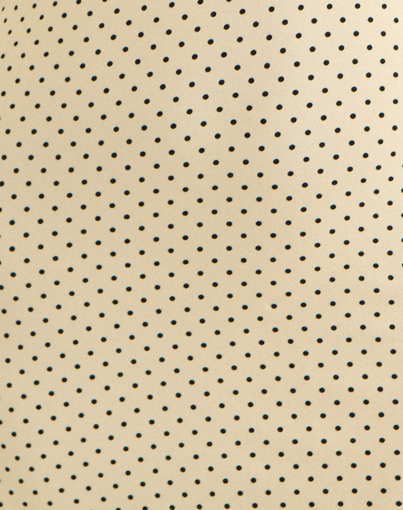 Image of Letiria Mini Dress in Butter Yellow with Micro Polka Dots