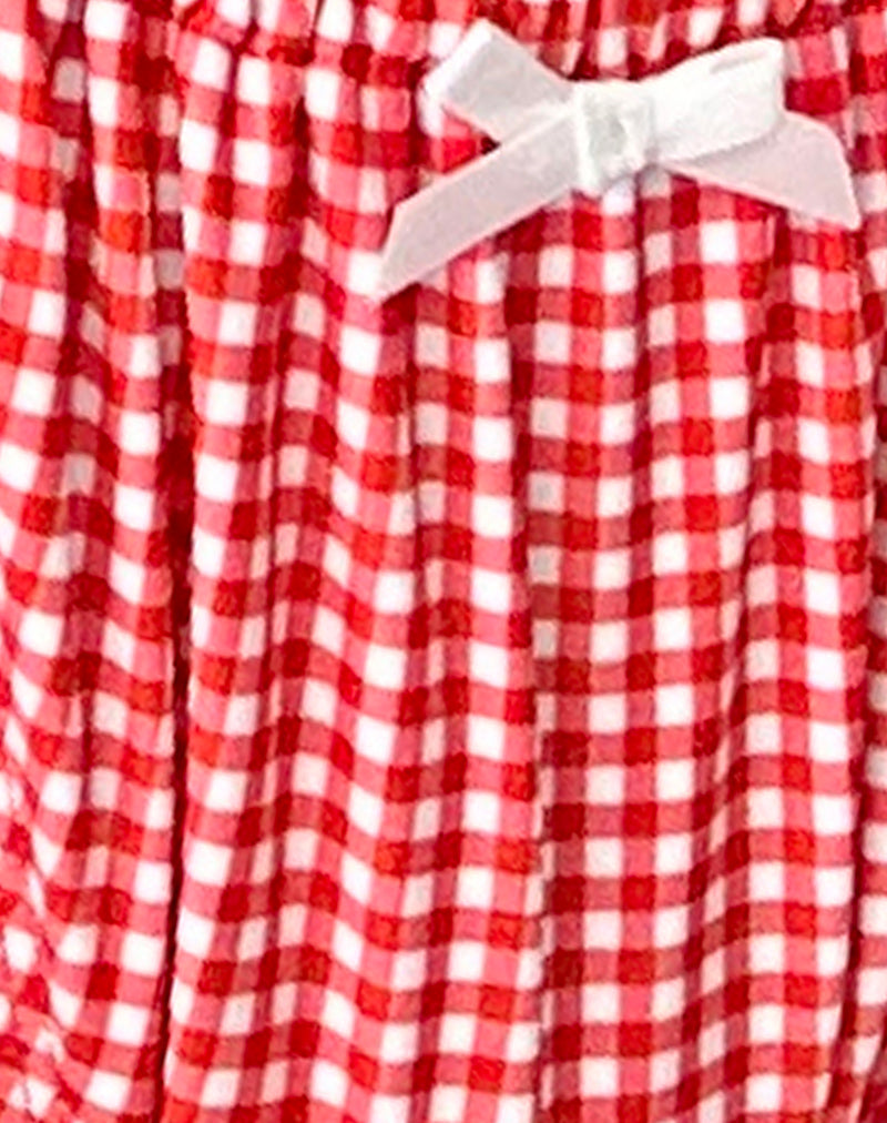 Image of Leyna Bikini Bottom in Red Gingham with Bow
