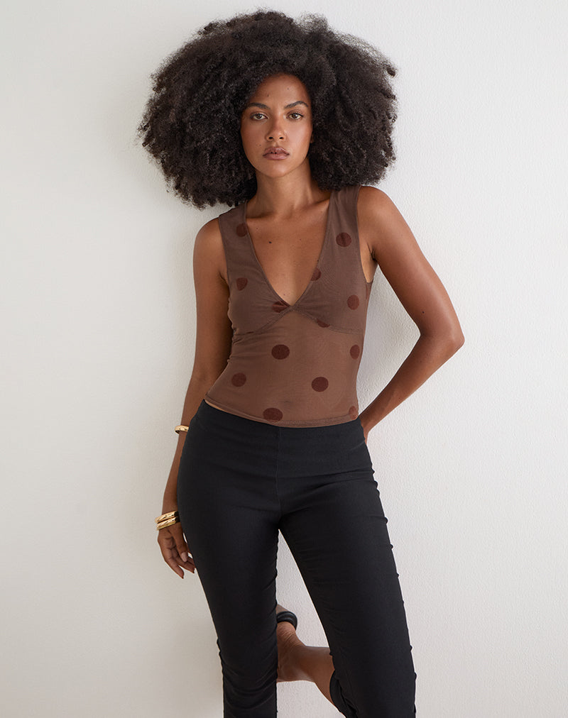 Image of Lihat Top in Big Polka Brown