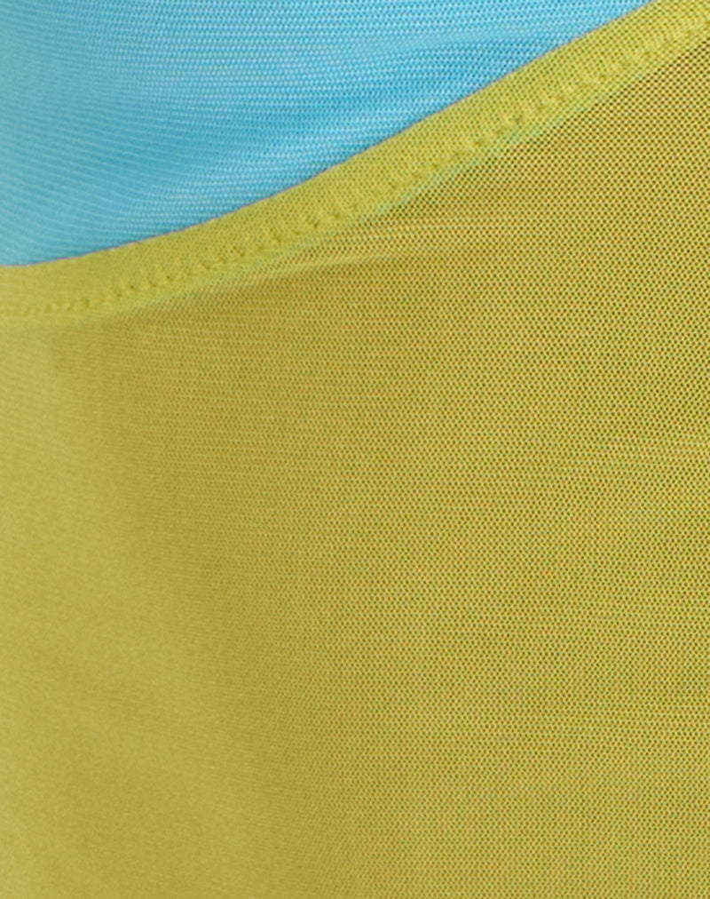 Image of Lihat Top in Baby Blue and Mustard