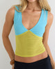 Image of Lihat Top in Baby Blue and Mustard