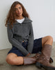 Image of Lilena Zip Jumper in Knit Dark Shadow