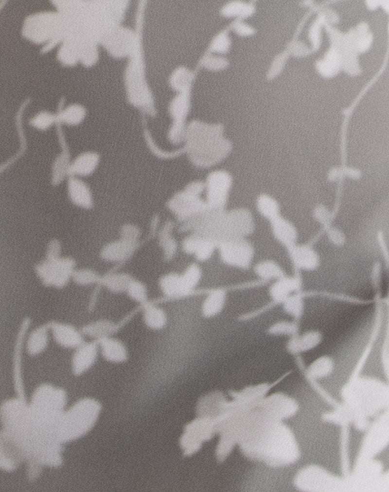 Image of Liri Halterneck Mini Dress in Blurred Floral Grey