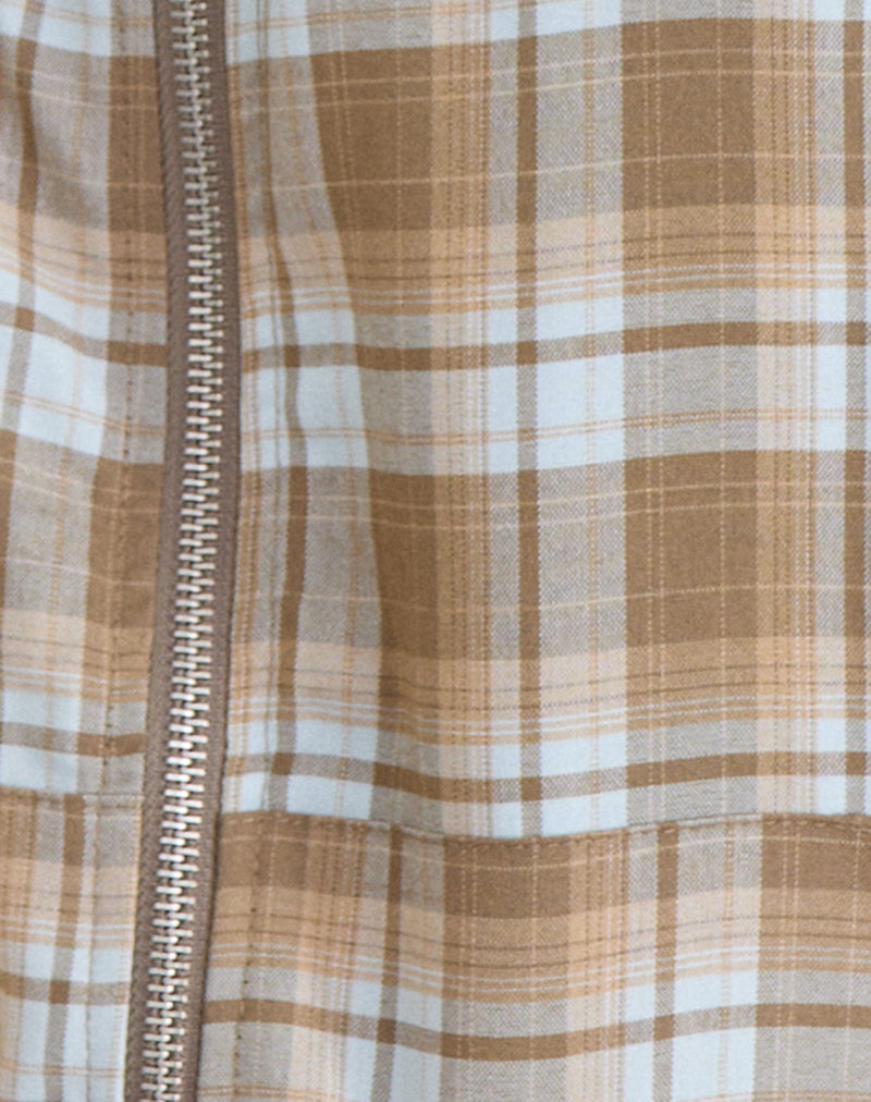 Image of Lirren Hooded Top in Tailoring Check Brown