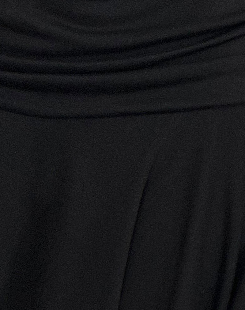 Image of Lizella Hem Mini Dress in Cupro Black