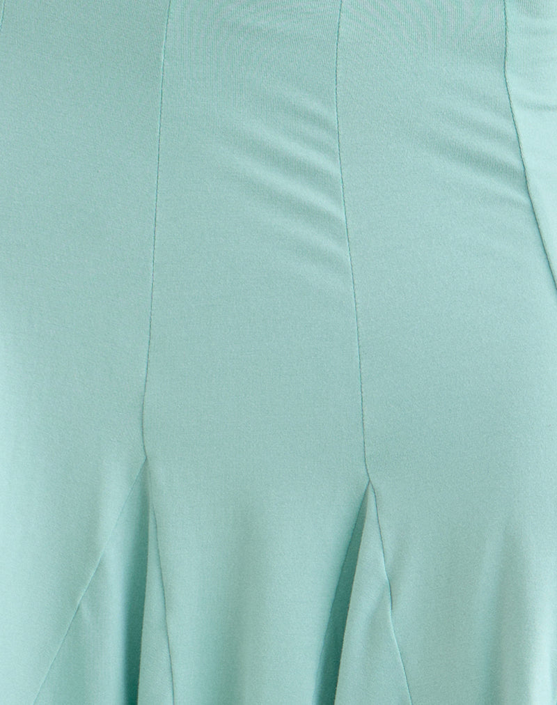 Image of Lones Godet Midi Skirt in Rayon Jersey Aqua