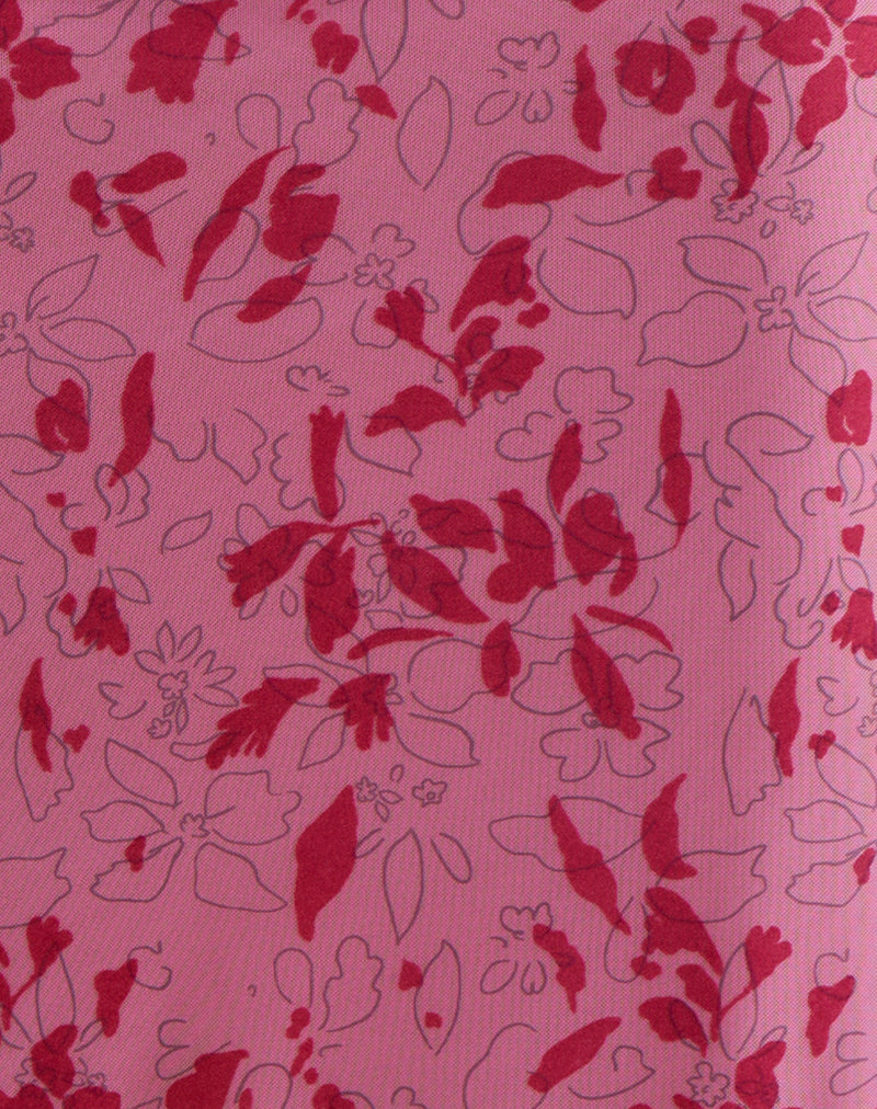 Image of Alfreda Maxi Skirt in Stencil Flower Pink