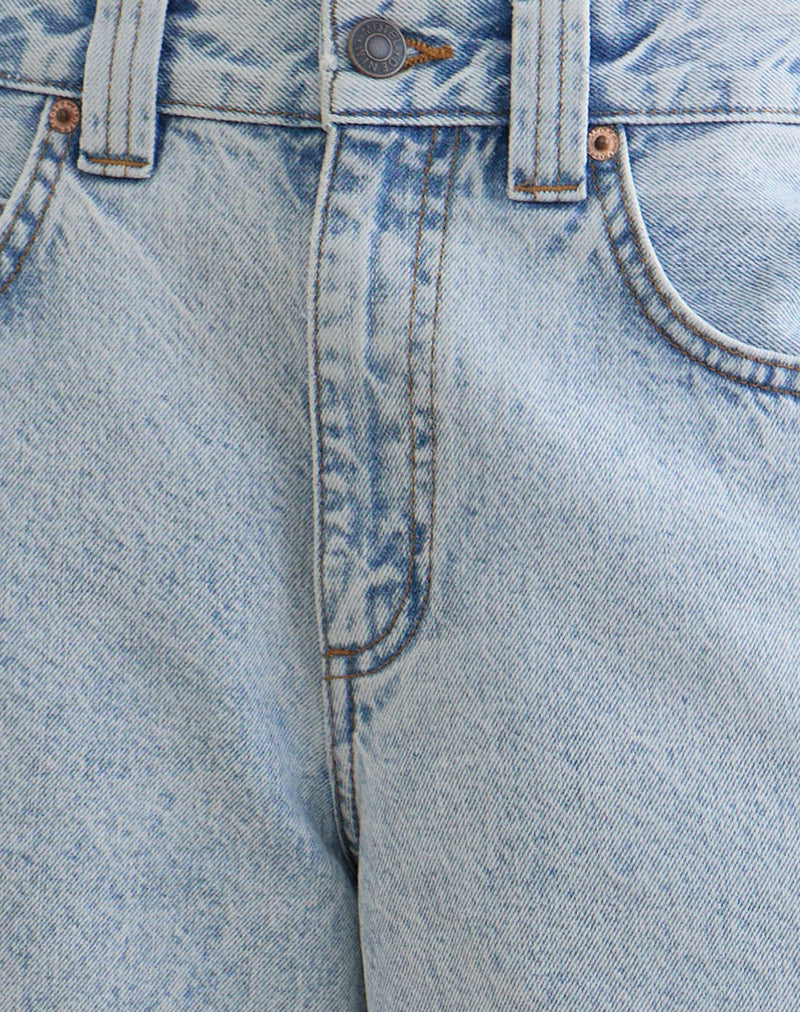 Image of Low Rise Denim Skater Short in 80's Light Wash Blue