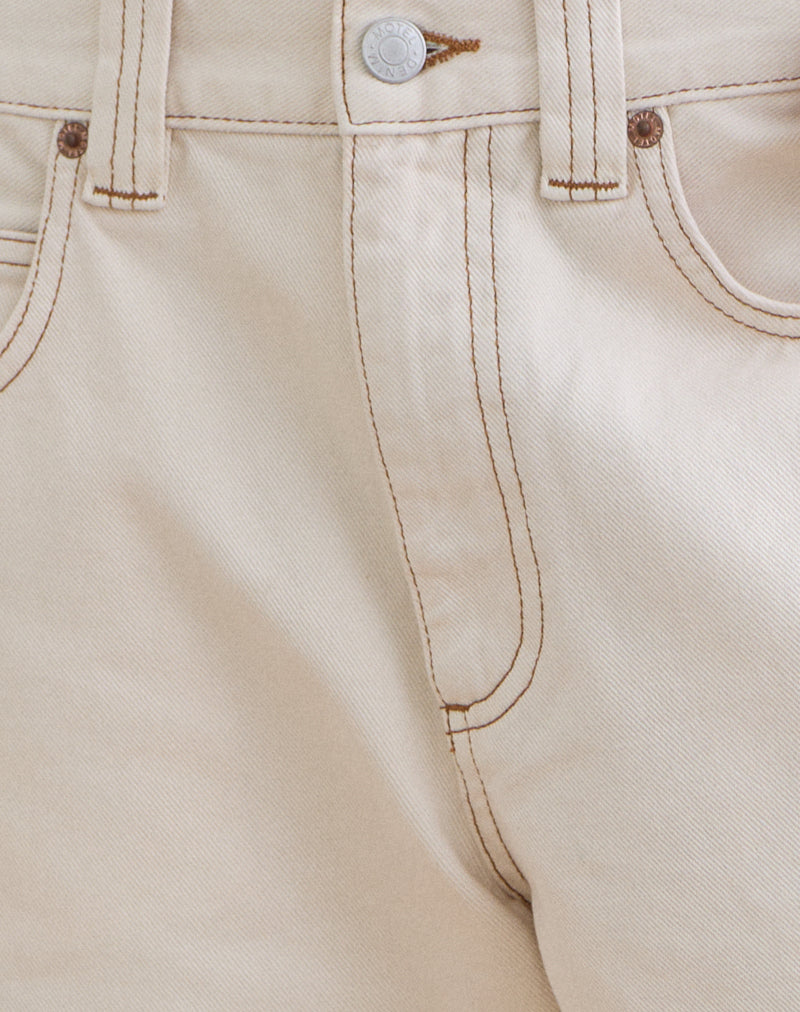 Image of Low Rise Denim Skater Short in Off White