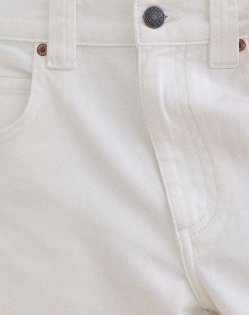 Image of Low Rise Denim Skater Short in True White