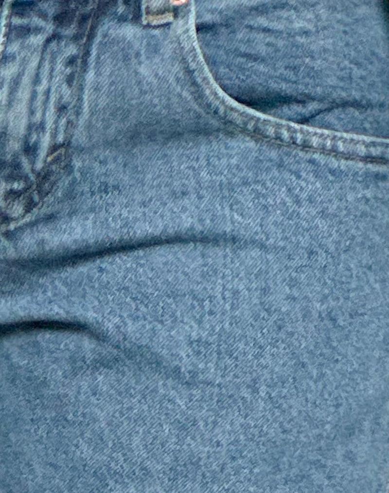 Image of Low Rise Parallel Jeans in Blue Stone