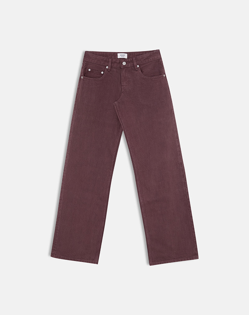 Image of Low Rise Parallel Jeans in Burgundy