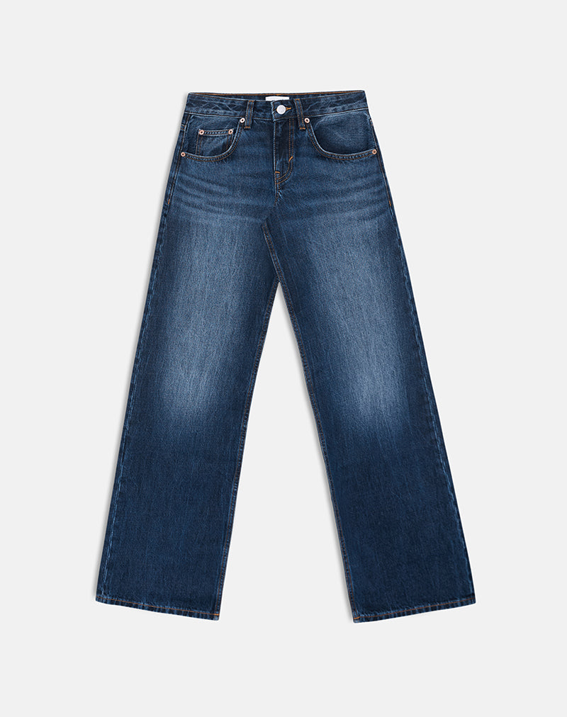 Image of Low Rise Parallel Jeans in Dark Blue