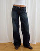 Image of Low Rise Parallel Jeans in Dark Green Tint