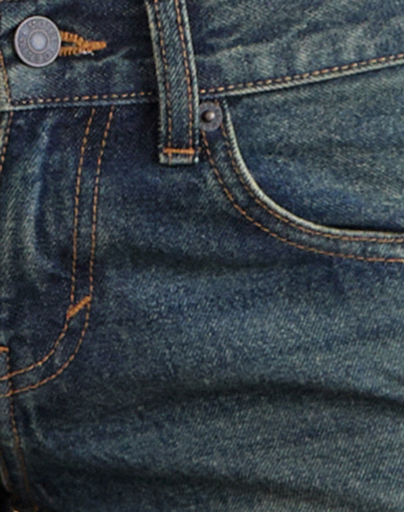 Image of Low Rise Parallel Jeans in Dirty Green