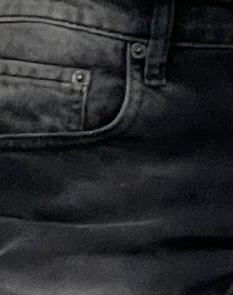 Image of Low Rise Parallel Jeans In Extreme Black Wash