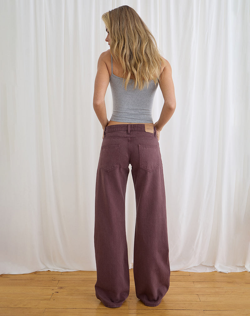 Image of Low Rise Parallel Jeans in Burgundy