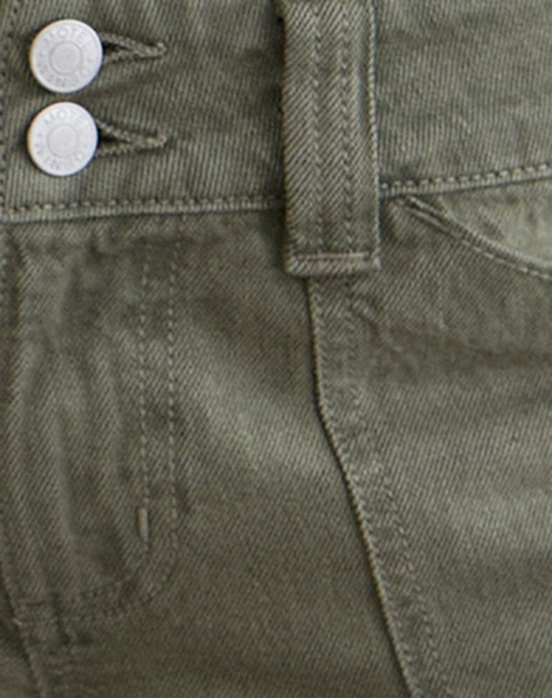 Image of Low Rise Relaxed Cargo Jeans in Olive